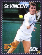 St. Vincent 1987 MNH, Ivan Lendl, Int. Lawn Tennis Players, Sports - Tennis