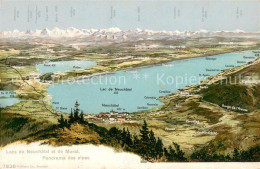 13738556 Neuchatel NE Lacs De Neuchatel Et De Morat Panorama Des Alpes Neuchatel - Altri & Non Classificati