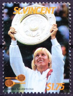 St. Vincent 1987 MNH, Martina Navratilova, Int. Lawn Tennis Players, Sports - Tennis
