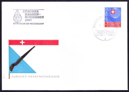 Switzerland 1967 Cover, Slogan Zurich Boys Shooting Competition - Tiro (armas)