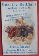 Signed Artist Bullfight Acuna Mexico. 1953     Mexico Ref 6405 - Mexico