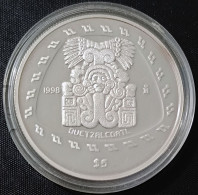 MEXICO 1998 $5 QUETZALCOATL Precol. Series .999 Silver Coin, See Imgs., Nice, Rather Scarce - Mexique
