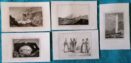 Islande Island : Nine Antique Prints - Geographical Maps