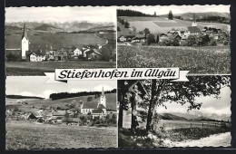 AK Stiefenhofen Im Allgäu, Ortsansicht Und Feldweg  - Autres & Non Classés