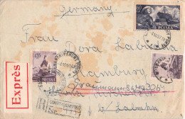 Poland Expres Cover Posted Gdansk 4 (Nowy Port) 4.10.1957 - Well Travelled In Hamburg. Dirty & Cut Into. Postal Weight 0 - Storia Postale