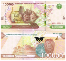 Uzbekistan 100000 Som SPECIMEN P-92 AA0000000 Rare UNC Khiva (Chiva) - Uzbekistan