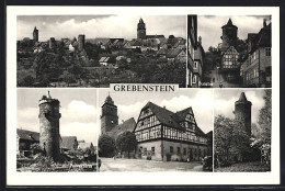 AK Grebenstein, Teilansicht Mit Burg, Burgtor, Pulverturm  - Sonstige & Ohne Zuordnung