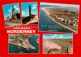 73247070 Norderney Nordseebad Fliegeraufnahme Denkmal Leuchtturm Hafen Nordstran - Norderney