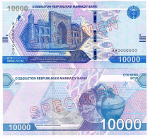 Uzbekistan 10000 Som SPECIMEN P-89 AA0000000 Rare UNC Tashkent - Uzbekistan