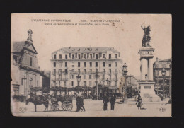 CPA - 63 - Clermont-Ferrand - Statue De Vercingetorix Et Grand Hôtel De La Poste - Animée - Circulée (état Moyen) - Clermont Ferrand