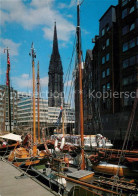 73244705 Hamburg Nicolaifleet Und Nicolaikirche Segelboote Hamburg - Sonstige & Ohne Zuordnung