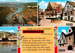 73244617 Winningen Mosel Fliegeraufnahme Campinginsel Moselbruecke Weinhot Hornt - Other & Unclassified