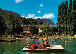 73244500 Kalterer See Suedtirol Restaurant Pension Seegarten Tretboot Liegewiese - Autres & Non Classés