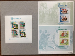 Portugal Azores Madeira Stamps 1981 "Europa CEPT" Condition MNH #1519-1522 (3 Minisheet) - Nuovi