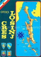 73244320 Losinj Landkarte Insel Wappen Losinj - Croatie