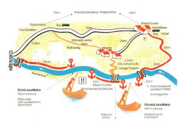 73244317 Hrensko Landkarte Mit Fluss Kamenice Bootstouren Hrensko - Repubblica Ceca