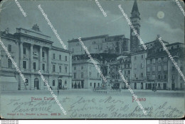 Bd10 Cartolina Pirano Piazza Tartini Inizio 900 Slovenia - Andere & Zonder Classificatie