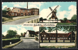 AK Kuden /Holstein, Bäckerei U. Spargeschäft Hermann Schramm, Windmühle, Schule  - Other & Unclassified