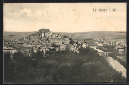 AK Arnsberg / W., Totalansicht Mit Blick Nach Der Kirche Und Der Brücke über Die Ruhr  - Arnsberg