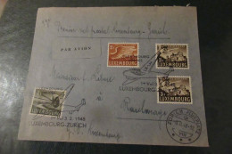 Premier Vol Postal Luxembourg  13 02  1948 Lettre - Storia Postale