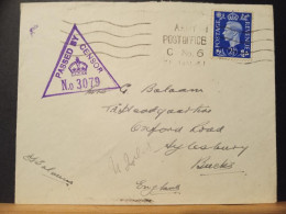 GB, Passed By Censor 3079, Army Post Office Le 31 Janvier 1941 - Storia Postale