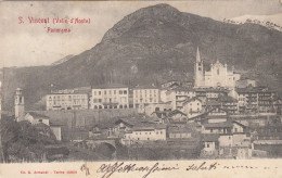 S. VINCENT-AOSTA-PANORAMA  CARTOLINA  VIAGGIATA IL 19-8-1904-RETRO INDIVISO - Aosta