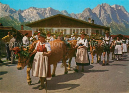 73243980 Garmisch-Partenkirchen Almabtrieb Kuehe Tracht Zugspitze Garmisch-Parte - Garmisch-Partenkirchen