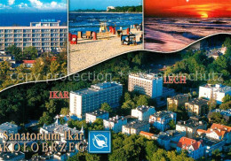 73243925 Kolobrzeg Polen Sanatorium Ikar Fliegeraufnahme Strand Sonnenuntergang  - Poland