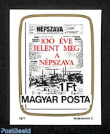 Hungary 1977 Nepszava 1v Imperforated, Mint NH, History - Newspapers & Journalism - Ungebraucht