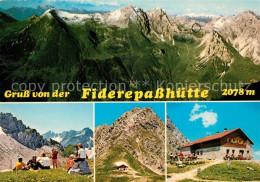 73243904 Fiderepasshuette Gebirgspanorama Bergwandern Berghuette Allgaeuer Alpen - Oberstdorf