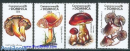 Dominica 2001 Mushrooms 4v, Mint NH, Nature - Mushrooms - Hongos
