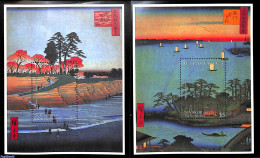 Saint Vincent 1997 Ando Hiroshige 2 S/s, Mint NH, Nature - Hunting - Art - Paintings - St.Vincent (1979-...)