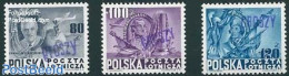 Poland 1950 Constitution Of The United States 3V With Groszy Overprint, Mint NH, History - Politicians - Unused Stamps