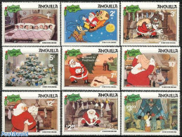 Anguilla 1981 Christmas, Disney 9v, Mint NH, Religion - Christmas - Art - Disney - Weihnachten