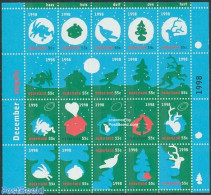 Netherlands 1998 Christmas 20v M/s, Mint NH, Nature - Religion - Animals (others & Mixed) - Birds - Rabbits / Hares - .. - Ongebruikt