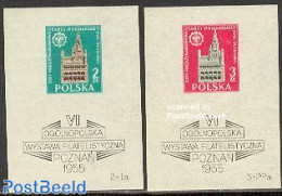 Poland 1955 Poznan Exposition 2 S/s, Unused (hinged), Philately - Art - Architecture - Unused Stamps