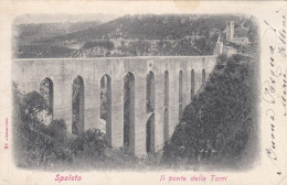 SPOLETO-PERUGIA-IL PONTE DELLE TORRI CARTOLINA  VIAGGIATA IL 16-4-1906-RETRO INDIVISO - Perugia