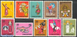 Singapore 1968 Definitives, Dances 10v, Mint NH, Performance Art - Various - Dance & Ballet - Folklore - Baile