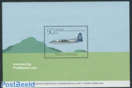 Sao Tome/Principe 1985 Fokker Friendship S/s, Mint NH, History - Transport - Netherlands & Dutch - Fokker Airplanes - .. - Geografia