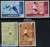 Taiwan 1968 Olympic Games 4v, Mint NH, Sport - Athletics - Olympic Games - Weightlifting - Athletics