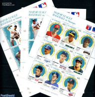 Saint Vincent 1989 Baseball Players 3x9v M/s, Mint NH, Sport - St.Vincent (1979-...)