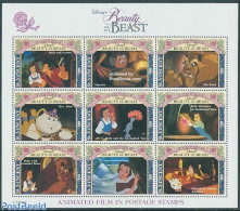 Saint Vincent 1992 Beauty And The Beast 9v M/s, Mint NH, Art - Disney - Disney