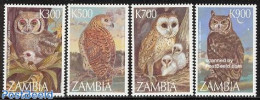 Zambia 1997 Owls 4v, Mint NH, Nature - Birds - Birds Of Prey - Owls - Zambia (1965-...)
