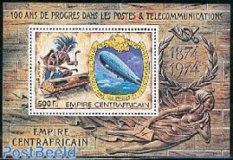 Central Africa 1978 Telecommunications S/s (Zeppelin), Mint NH, Performance Art - Transport - Music - Zeppelins - Music