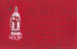 St Saint Nicholas Nikolo Embossed Old Postcard 1901 - Saint-Nicholas Day