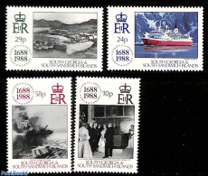 South Georgia / Falklands Dep. 1988 300 Years Lloyds 4v, Mint NH, Transport - Ships And Boats - Barche