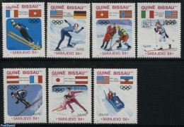 Guinea Bissau 1984 Olympic Winter Games 7v, Mint NH, Sport - Ice Hockey - Olympic Winter Games - Skating - Skiing - Jockey (sobre Hielo)