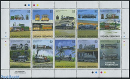 Grenada Grenadines 1989 Locomotives 10v M/s (McKeen), Mint NH, Transport - Railways - Trenes