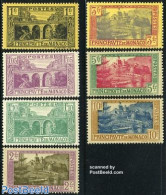 Monaco 1925 Definitives, Views 7v, Unused (hinged), Transport - Ships And Boats - Art - Bridges And Tunnels - Nuevos