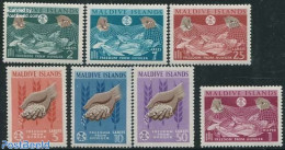 Maldives 1963 Freedom From Hunger 7v, Mint NH, Health - Nature - Food & Drink - Freedom From Hunger 1963 - Fishing - Alimentación